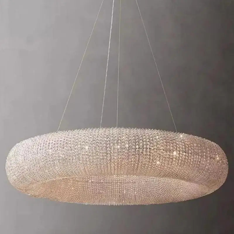 Afralia™ Crystal Luxury Pendant Light: Elegant E14 LED Fixture for Living Room Decor