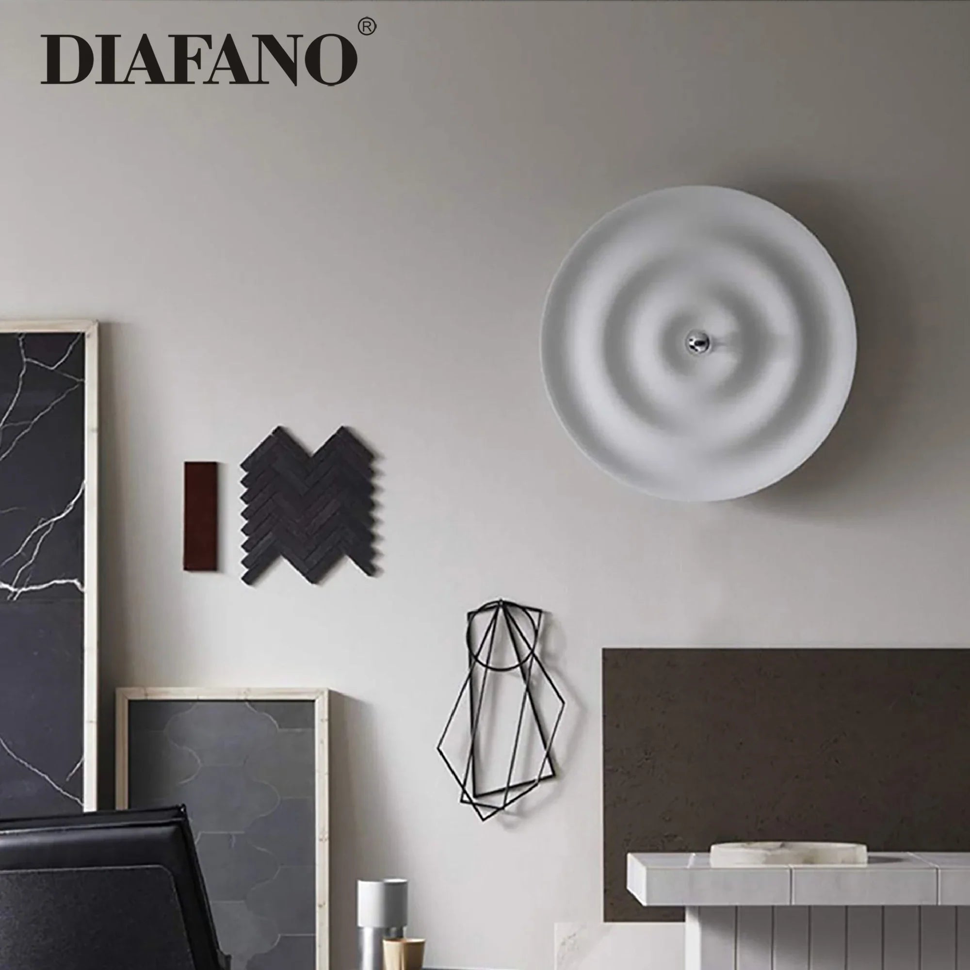 Afralia™ Round Water Ripple Wall Sconce for Bedroom, Living Room, or Cafe