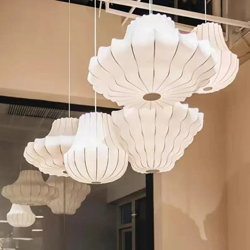 Afralia™ Silk Chandelier: Nordic Wabi Sabi Pendant Lighting for Home Decor