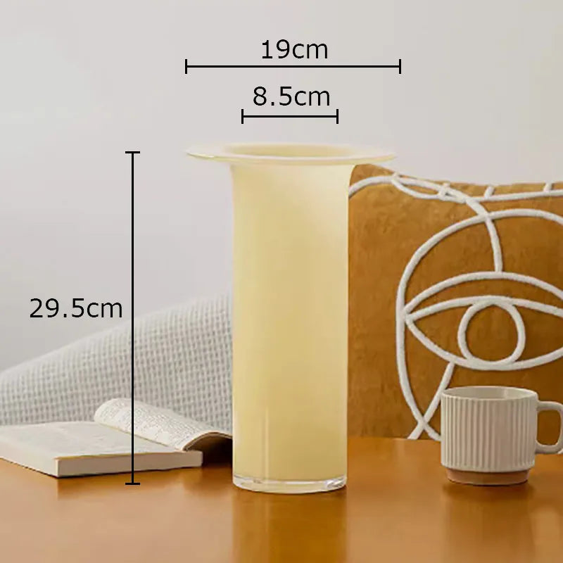 Afralia™ Jade Trumpet Glass Vase Hydroponics Flower Pot Desk Decoration