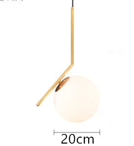 Afralia™ Modern Minimalist Metal Pendant Light Glass Ball Kitchen Living Room Decor