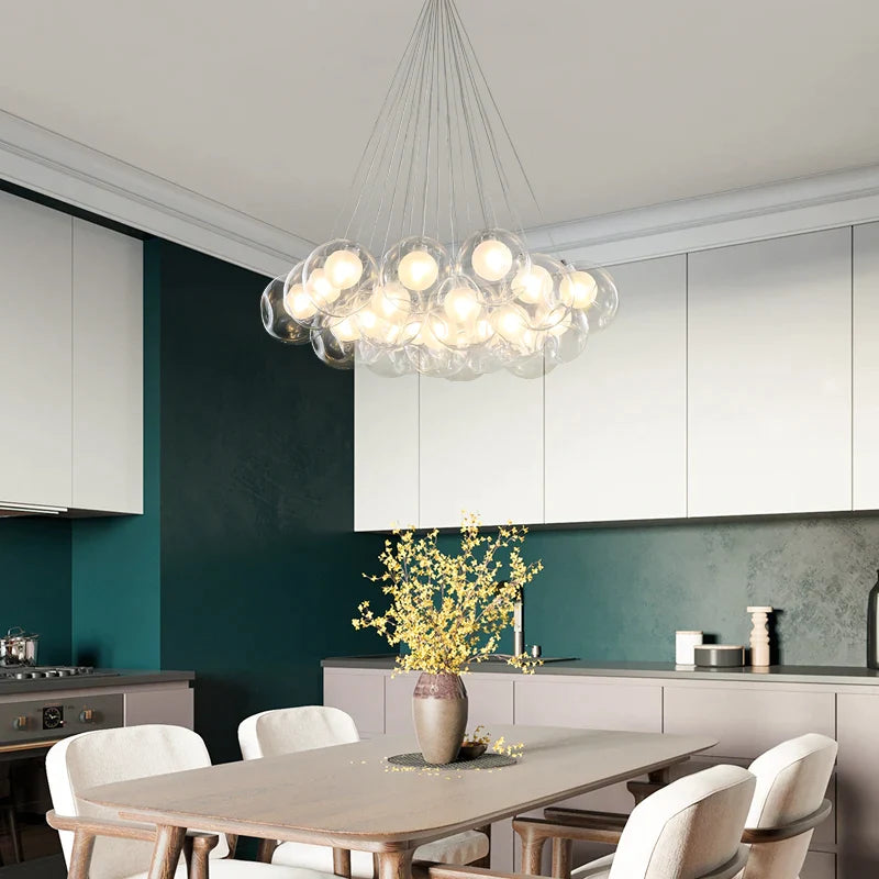 Nordic Glass Ball Pendant Lights - Afralia™ Chandeliers for Home Indoor Decor