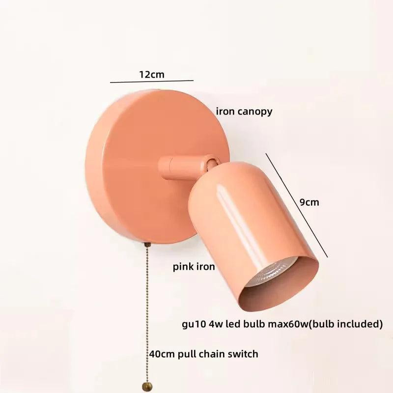 Afralia™ LED Wall Sconce Pull Chain Switch Cream Style Stair Light Fixture