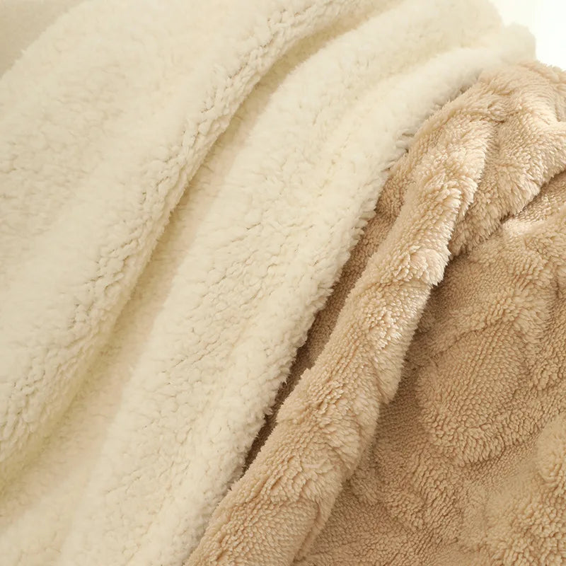 Afralia™ Taffeta Velvet Jacquard Blanket: Luxe, Warm, Skin-Friendly for Office, Sofa