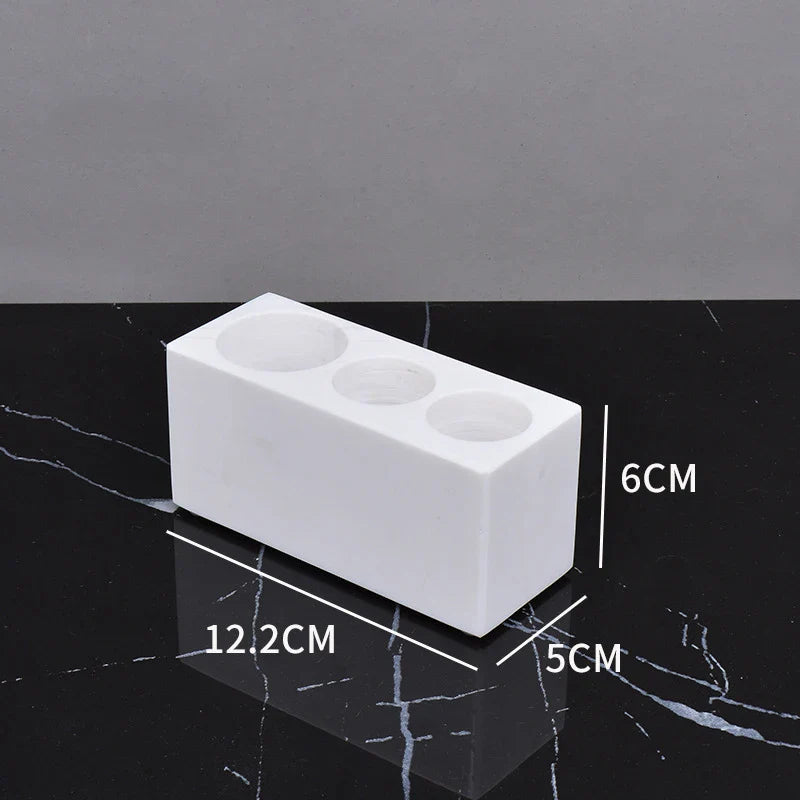 Afralia™ Marble Bathroom Accessories Set Electric Toothbrush Holder Glass Cup Tray