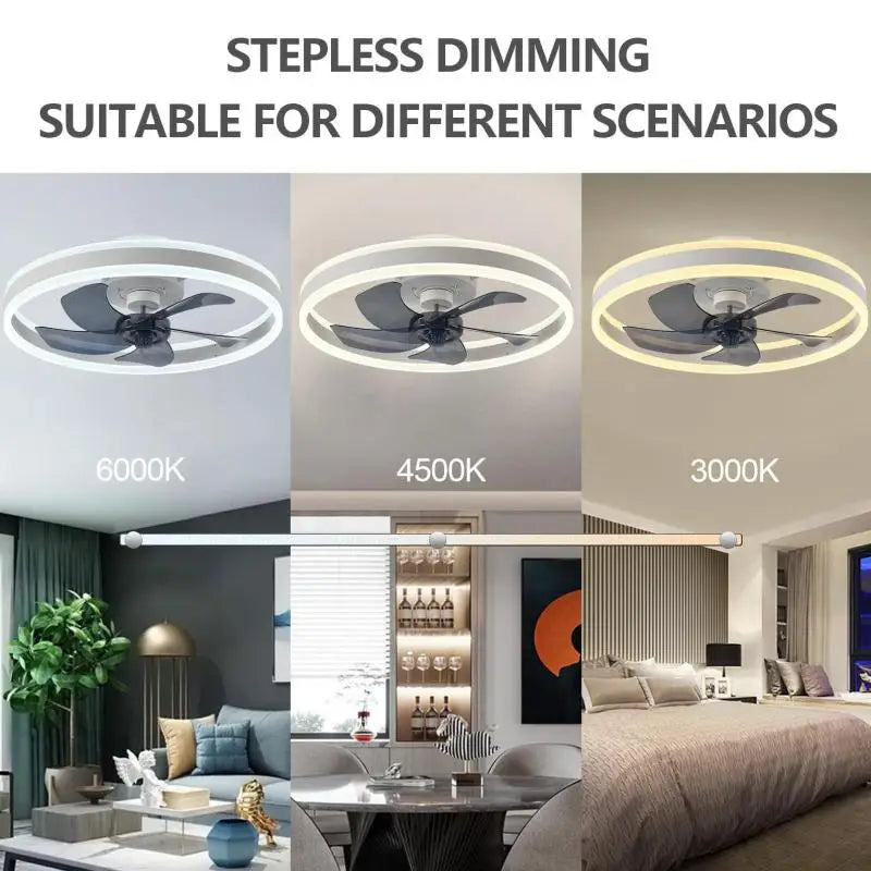 Afralia™ Smart Reversible Ceiling Fan with LED Lights, App Remote, Black/White Chandelier