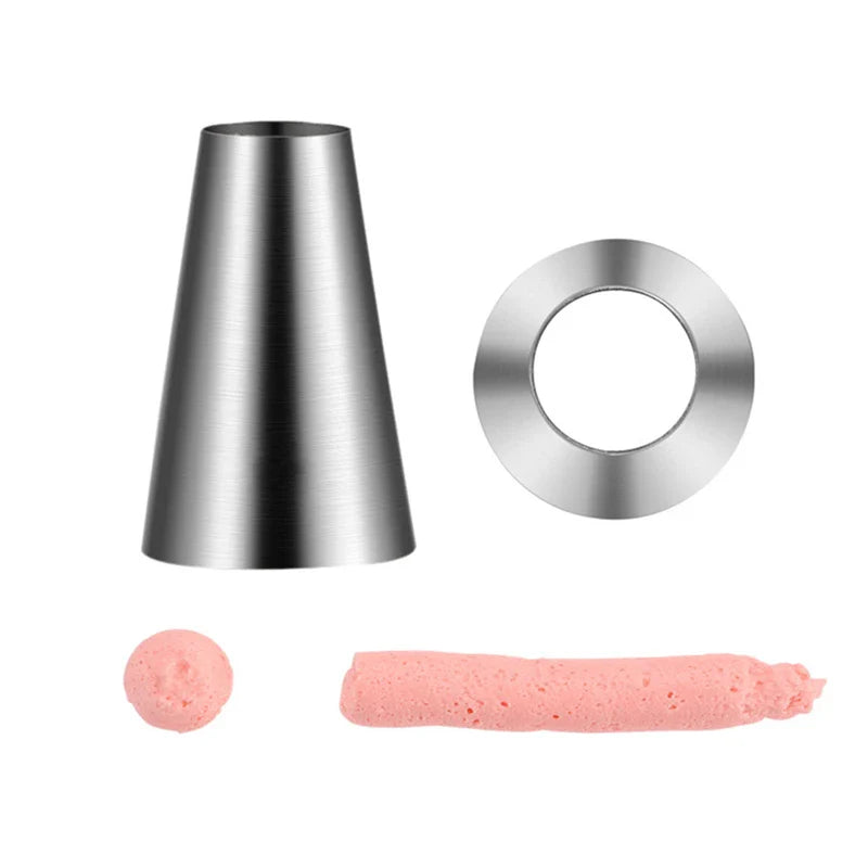 Afralia™ Stainless Steel Round Hole Piping Nozzles Cake Decorating Tool
