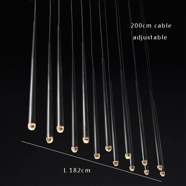 Afralia™ Modern Black Crystal Pendant Lights Dining Room Decor Fixture Luxe Design