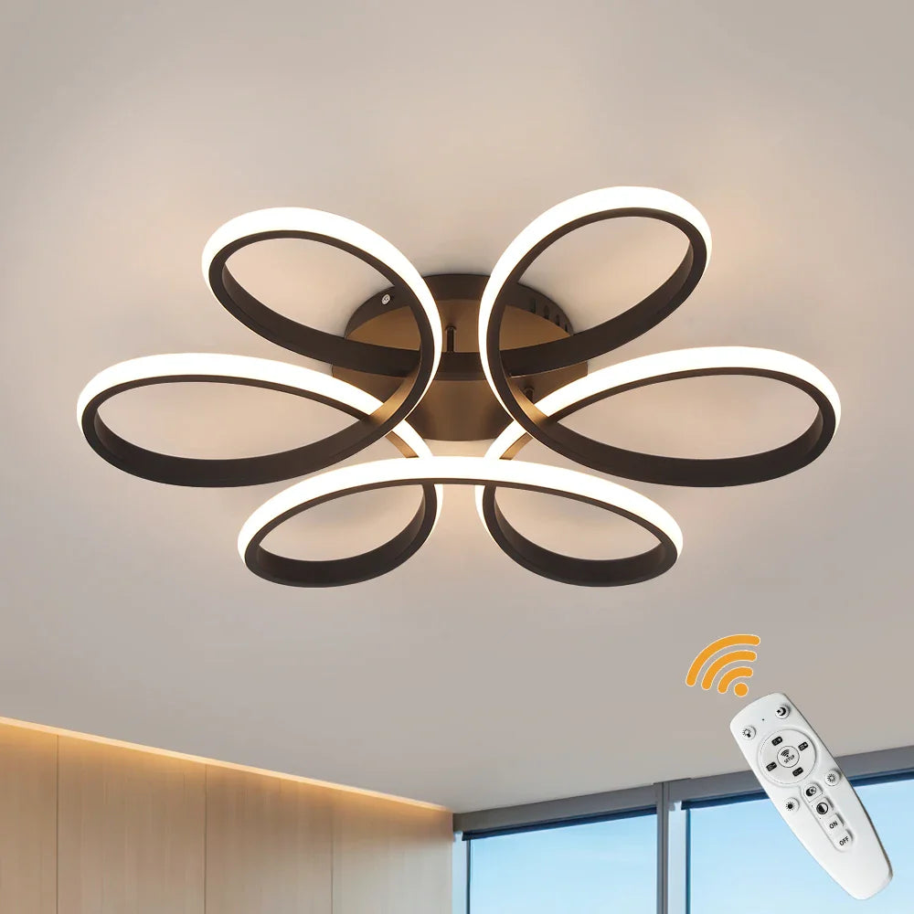Afralia™ Modern Acrylic Aluminum LED Chandelier with Remote Control Dimming