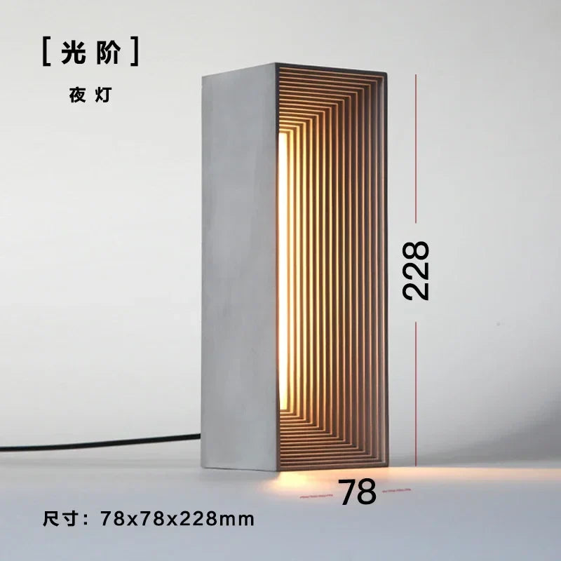 Afralia™ Concrete Stone Table Lamp Touch Dimming LED Desk Light