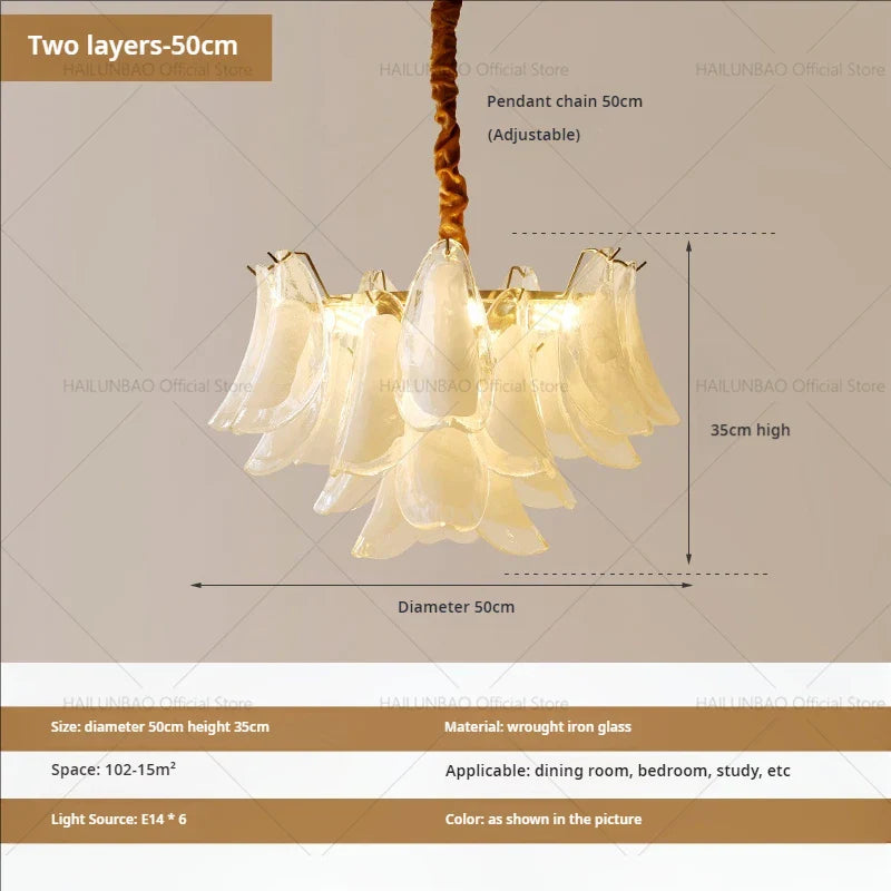 Afralia™ Magnolia Crystal Chandelier: Elegant French Style Dining Room Art Light
