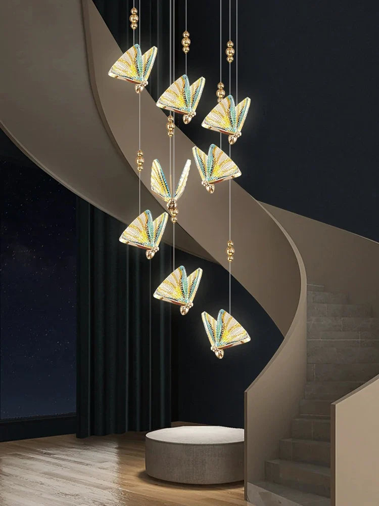 Afralia™ Butterfly Acrylic Chandelier Modern Ceiling Light Pendant Lamp for Living Room