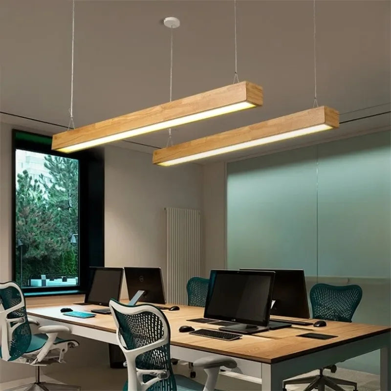 Afralia™ Wooden LED Pendant Lights for Kitchen Office Bedroom Dining Room Modern Nordic Design