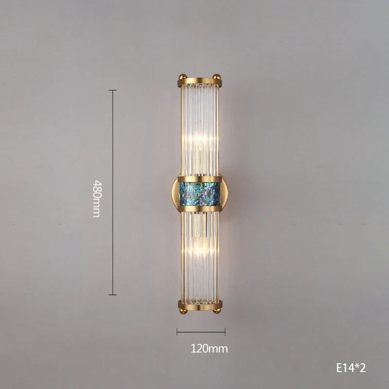 Afralia™ Seashell Crystal LED Dimmable Wall Light for Bedroom & Living Room