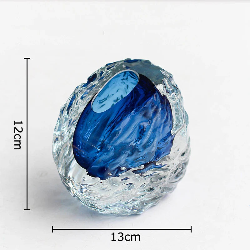 Afralia™ Glass Vase for Flowers | Elegant Wrinkle Design | Room Decor & Floral Arrangement