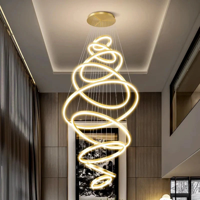 Afralia™ Modern Stair Chandelier Pendant Lights for Indoor Lighting