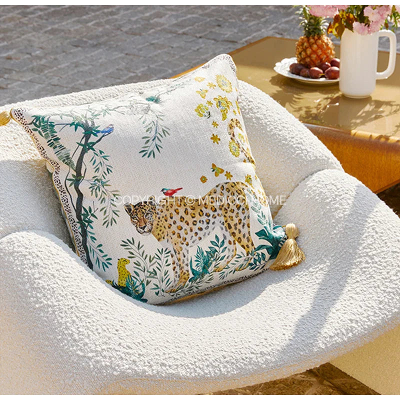 Afralia™ Leopard Decorative Cushion Cover: Luxury Indoor Outdoor Accent Pillow Case