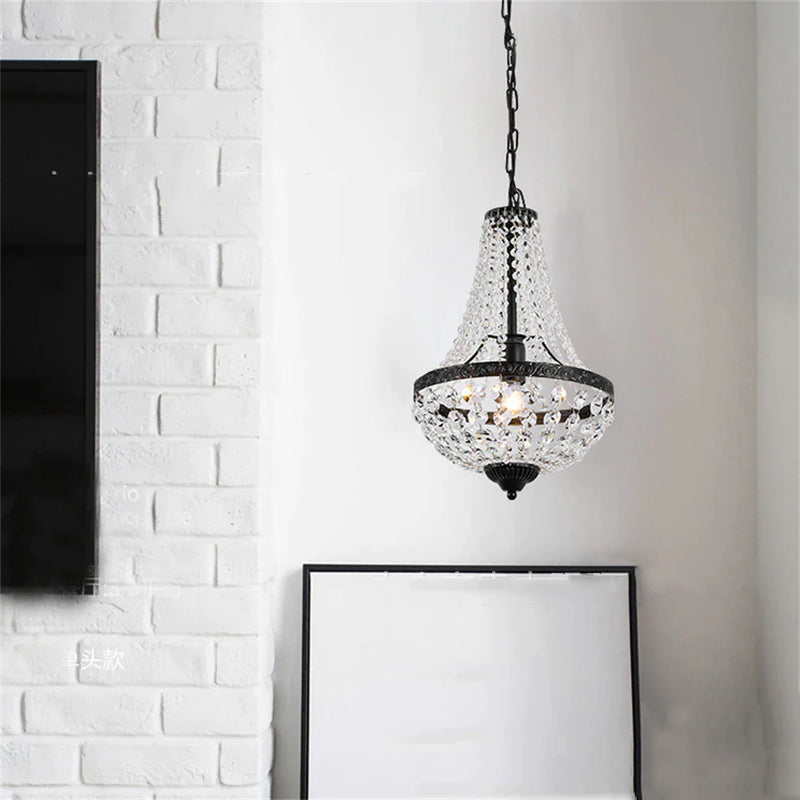 Afralia™ Iron Art Crystal Chandelier for Dining Room and Bedroom