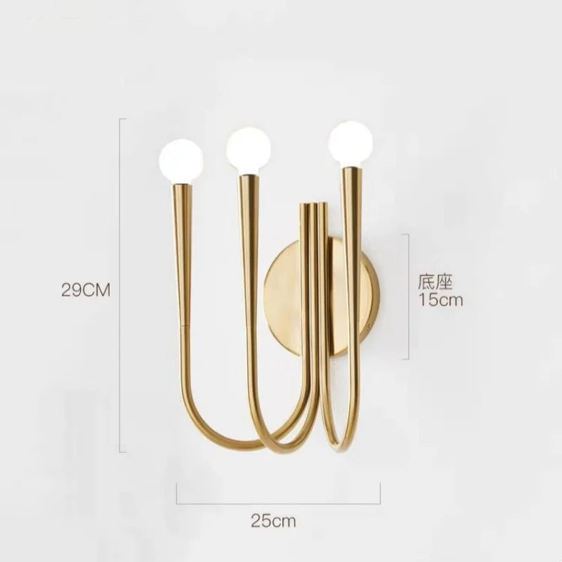 Afralia™ Nordic LED Glod Chandelier Retro Hanging Pendant Lamp for Living Room Decor