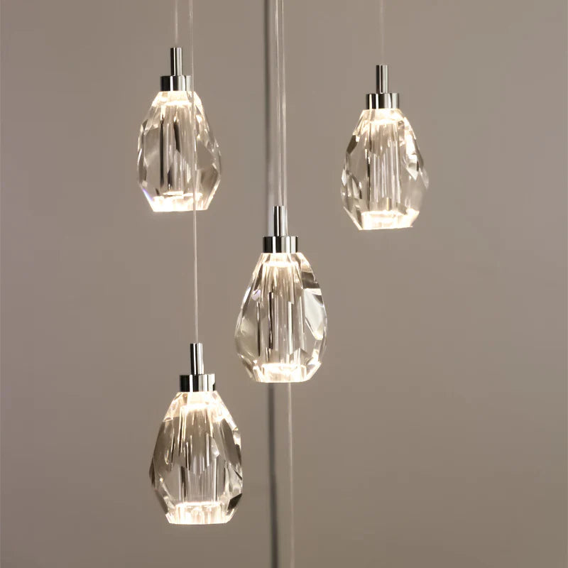 Afralia™ Crystal Chandelier Pendant Light for Modern Staircase & High Ceilings