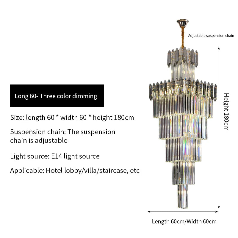 Afralia™ Crystal Chandelier: Luxury Lighting for Living Room, Villa, Exhibition Hall