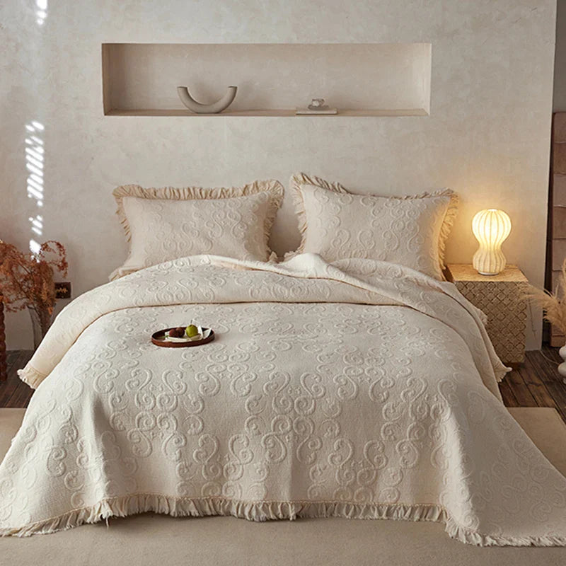 Afralia™ Cotton Quilted Bedspread Set with Pillowcase - Versatile & Summer-Ready