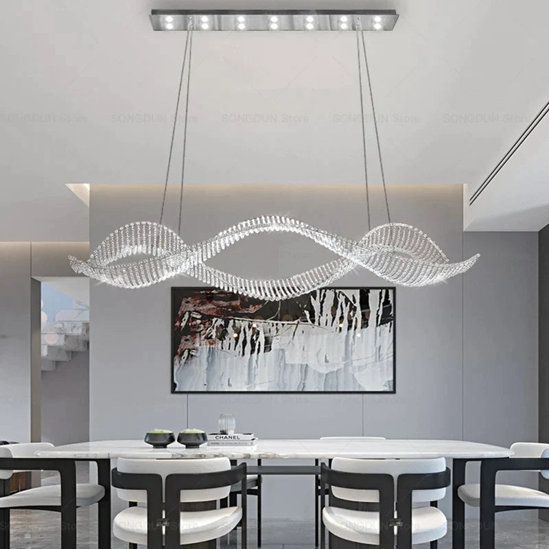 Afralia™ Crystal Chandelier: Modern Light Luxury Dining Lamp for Designer Villa and Bar