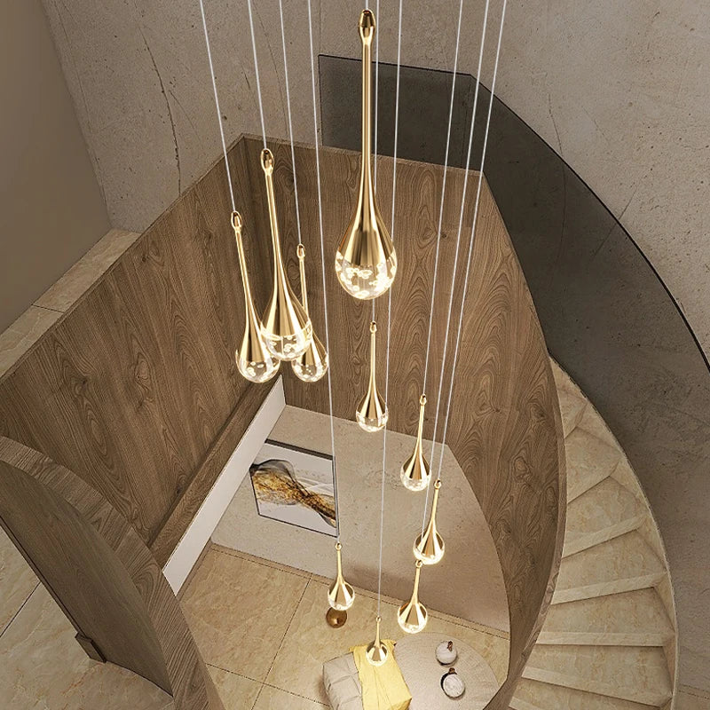 Afralia™ Crystal Bubble Chandelier for Living, Dining, Bedroom - Modern Stairwell Design