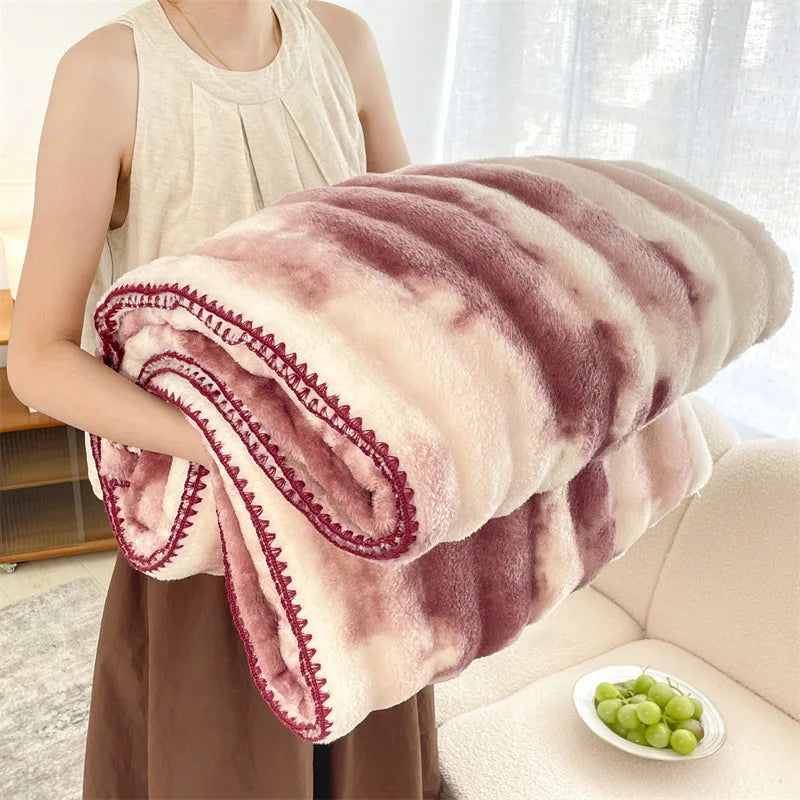 Afralia™ Faux Rabbit Plush Blanket: Soft & Warm Nordic Sofa Quilt - Single/Double