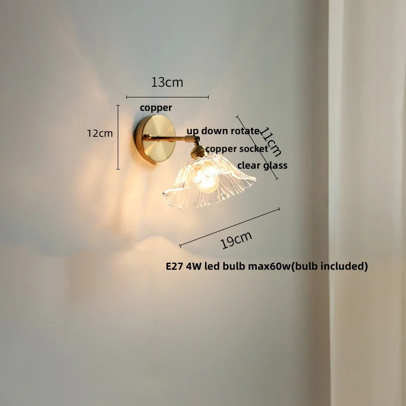 Afralia™ Glass Bedside Sconce: Modern Nordic LED Wall Light with Pull Chain Switch