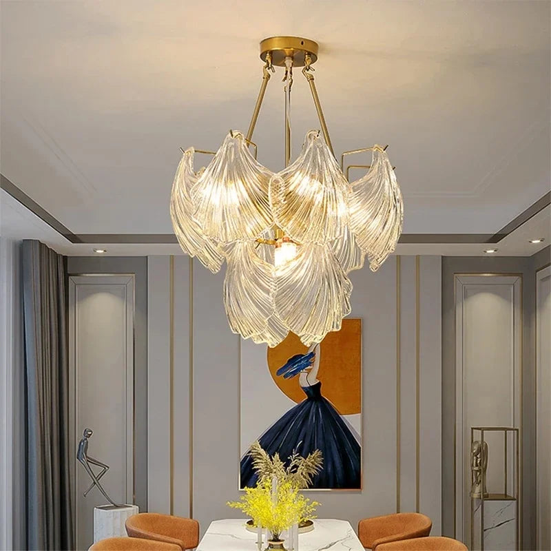 Afralia™ Crystal Glass Chandelier: Luxury Retro Pendant Light for Dining, Living, Bedroom Decor