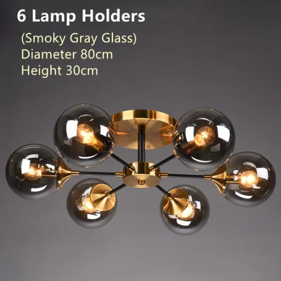 Afralia™ Glass Ball Chandeliers: Scandinavian LED Ceiling Lamps for Living Room & Bedroom
