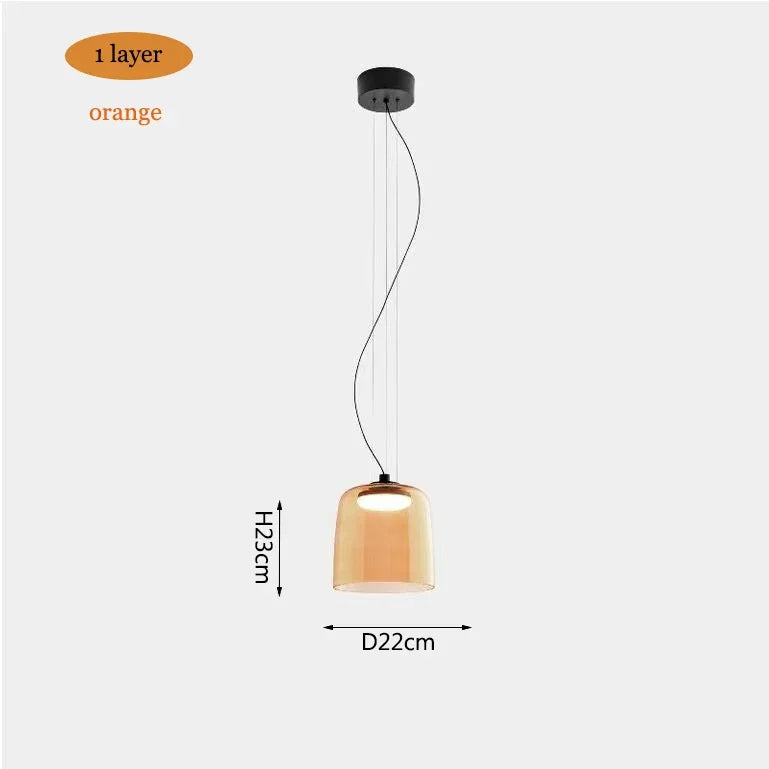 Afralia™ Orange Glass Pendant Lamp for Living Dining Room, Bar, Kitchen Island