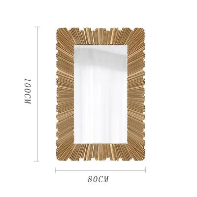 Afralia™ Modern Golden Irregular Wall Mirror Ornament for Living Room and Bathroom