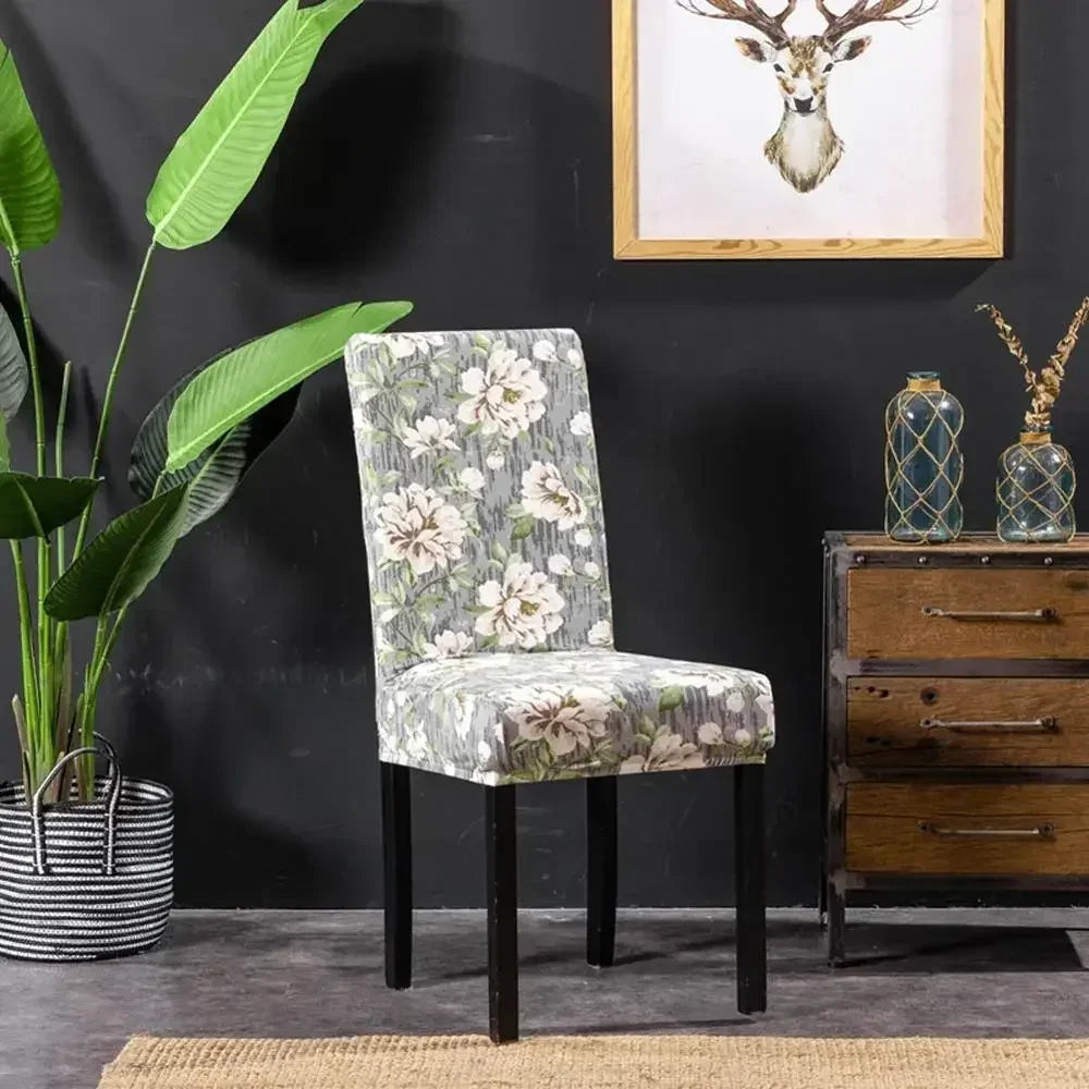 Afralia™ Stretch Yellow Chair Cover - Spandex Polyester Slipcover for Home