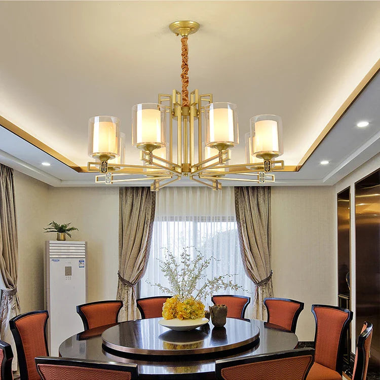 Afralia™ Zen Copper Chandelier for Living Room, Dining Room, Hotel, Restaurant