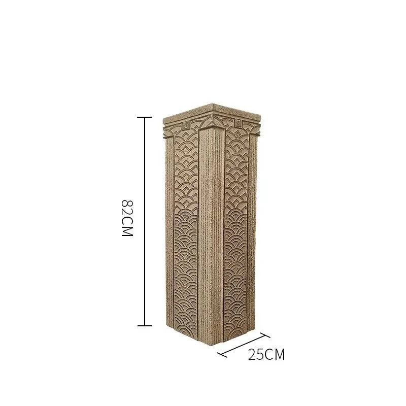 Afralia™ Chinese Antique Coin Stake Display Column for Garden and Living Room Décor