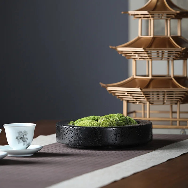 Afralia™ Marble Green Flower Pot - Luxury Stone Moss Simulation Planter Vase