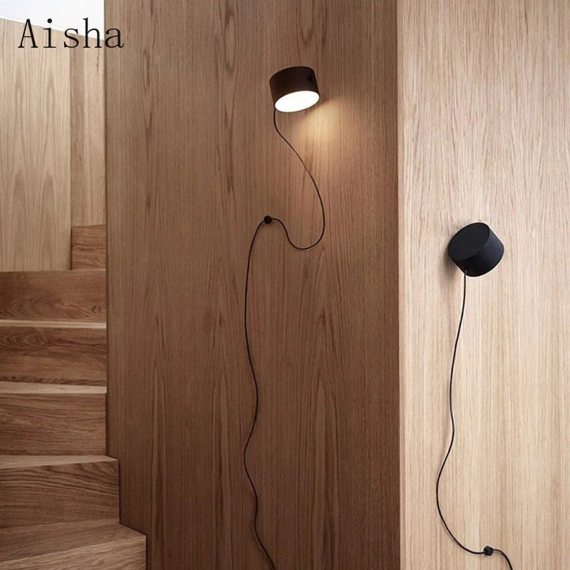 Afralia™ Nordic Magnetic Wall Lamp LED Sconces for Living Room Bedroom Decor