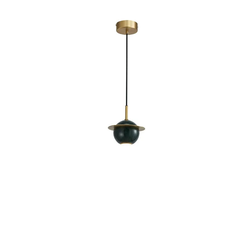 Afralia™ Emerald-Green Marble LED Pendant Lamp for Modern Spaces
