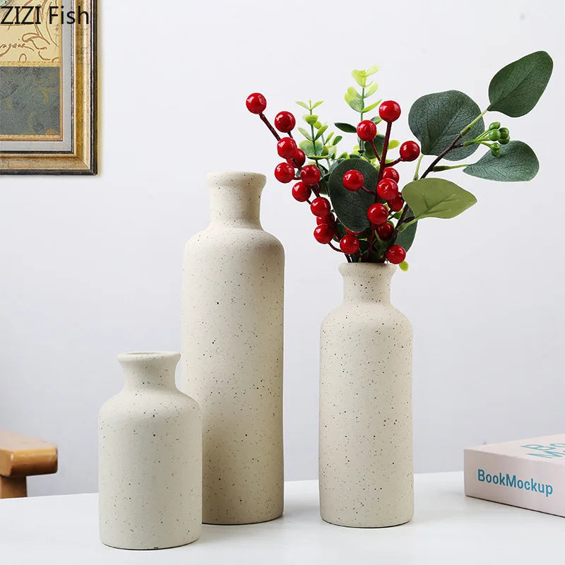 Afralia™ Minimalist Ceramic Vase Set for Desk & Room Decor