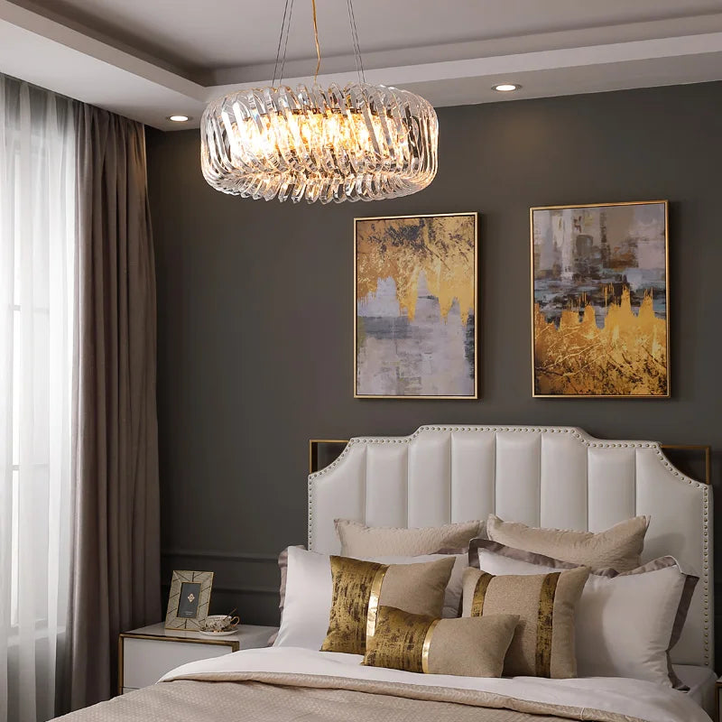 Afralia™ Modern Crystal LED Chandelier Pendant Lights for Living Dining Bedroom Villa