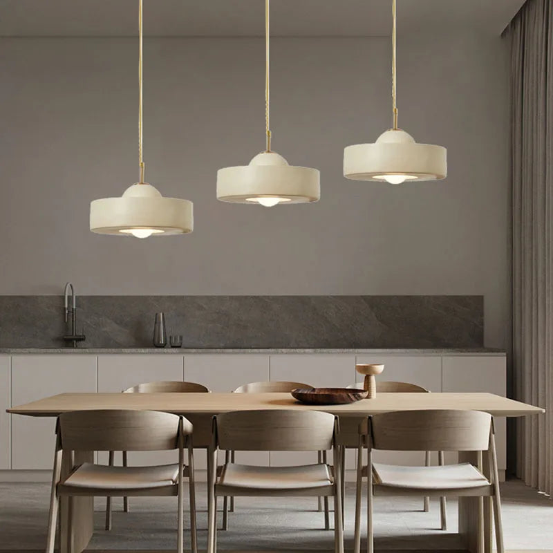 Afralia™ Modern Cream Pendant Light for Dining, Bedroom, Living Room