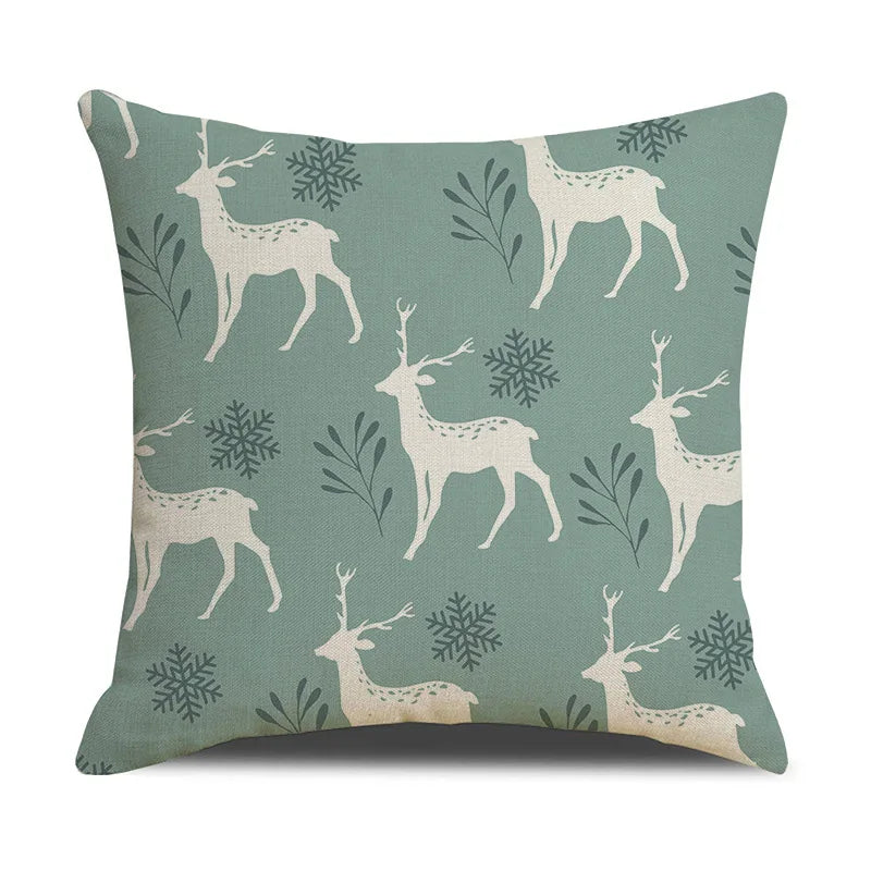 Afralia™ Deer Grid Line Pillowcase 45x45cm Nordic Linen Cushion Cover for Modern Home