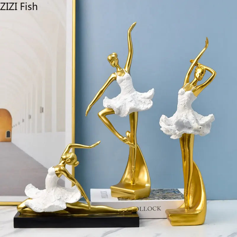 Afralia™ Ballet Dancer Resin Sculpture Desk Decoration Figure - Room Aesthetic Décor