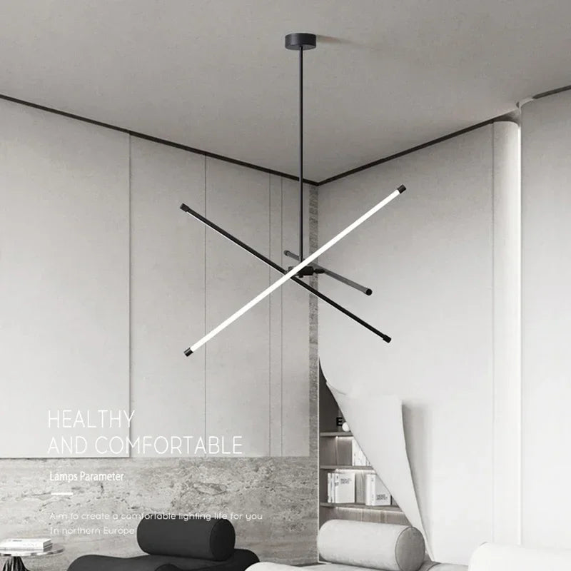 Afralia™ Modern Nordic Iron LED Chandelier for Living Room Bedroom - Minimalist Indoor Pendant Lighting
