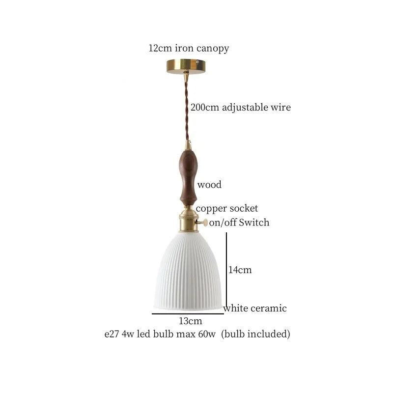 Afralia™ Ceramic LED Hanging Pendant Light - Modern Nordic Design for Home Decor