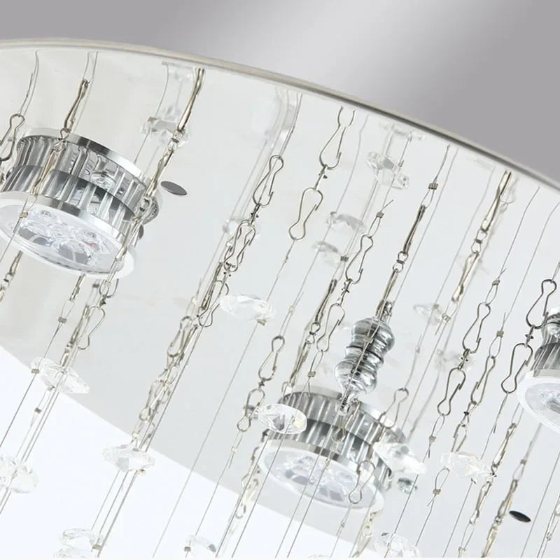 Afralia™ Modern Crystal Chandelier for Staircase, Luxury LED Lighting Fixture for Living Room.