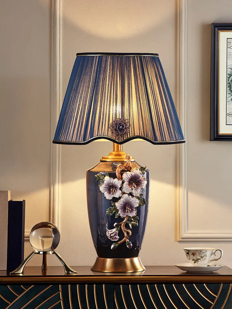 Afralia™ Luxury Brass Ceramics Table Lamp LED for Home Living Room Bedroom