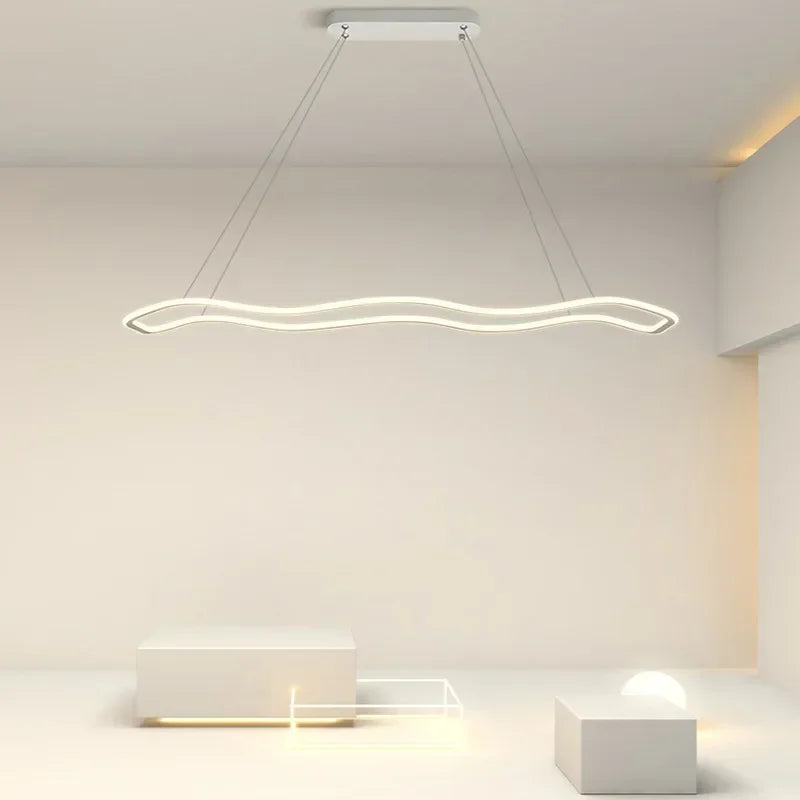 Afralia™ LED Pendant Light: Modern Aluminum Line Shapes Chandelier